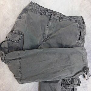 American Eagle Cargo Pants Mens 32x30 Gray Flex Utility Straight Leg Drawstring